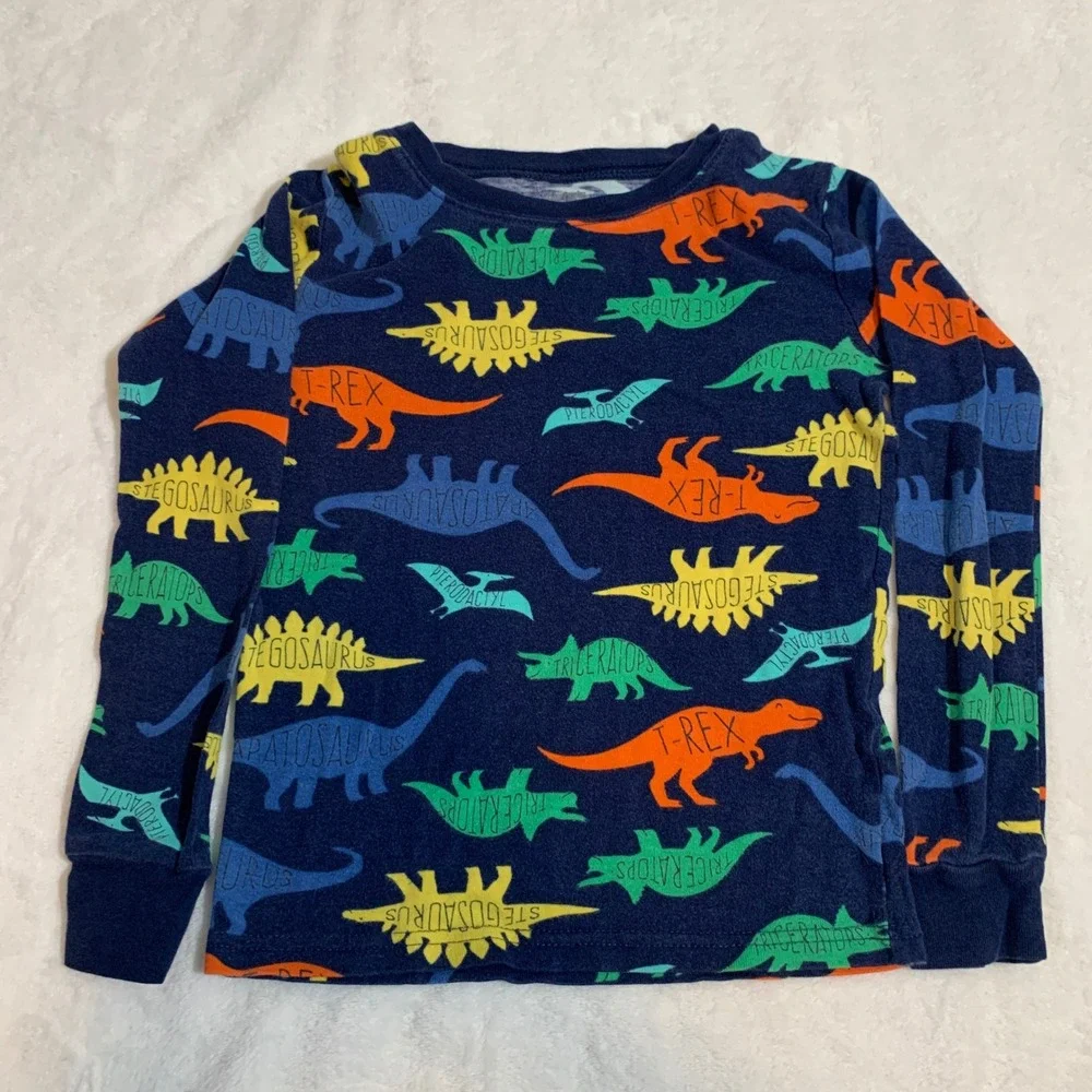 5/$25 Carter's Kids Dinosaur Pajamas Size 8 Long‎ Sleeve Top Pants Set Blue